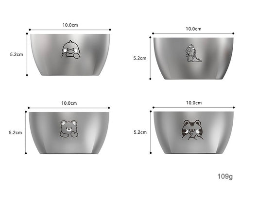 Stainless Steel Children's Bowl - Animal Themed Bowl - Plastic Free - Toxic Free - No Sucker