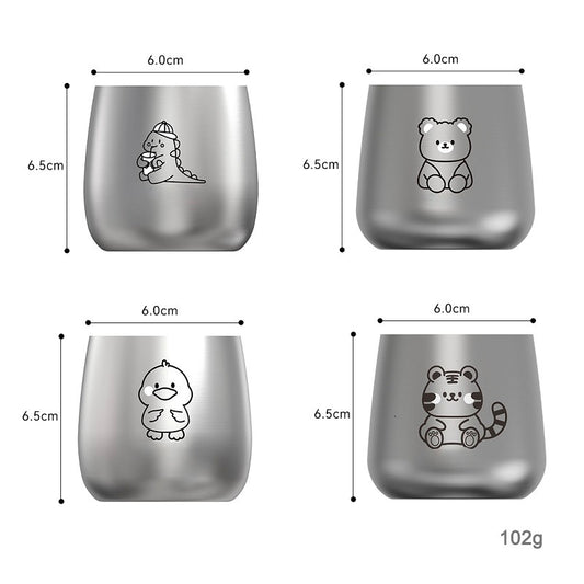 Stainless Steel Children's Cup - Animal Themed Cup With - Plastic Free - Toxic Free - No Sucker