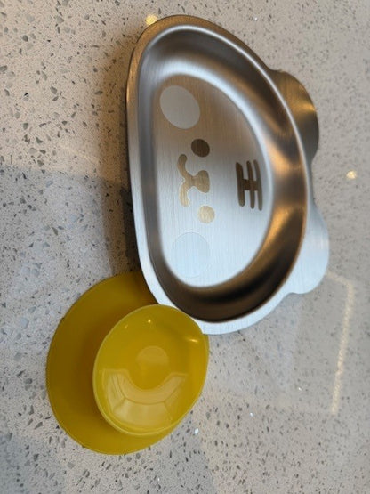 Animal Shaped Stainless Steel Plate - With Removable Sucker