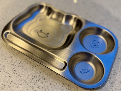 Animal Shaped Stainless Steel Rectangular Plate With Multiple Compartments