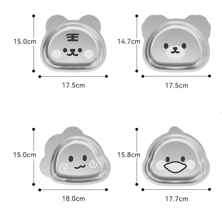 Stainless Steel Children's Plate - Animal Shaped - Plastic Free - Toxic Free - No Sucker