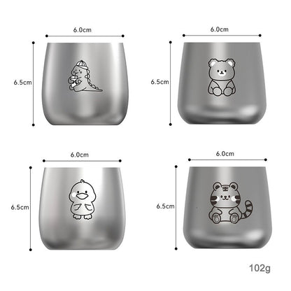 Stainless Steel Children's Cup - Animal Themed Cup With - Plastic Free - Toxic Free - No Sucker
