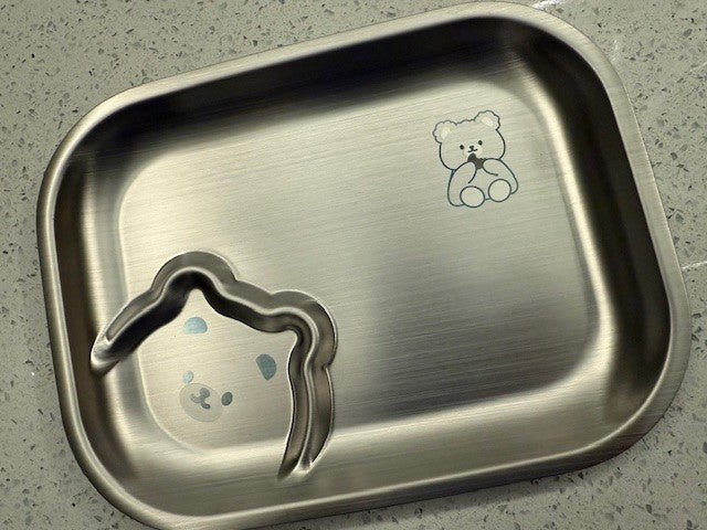 Animal Themed Stainless Steel Rectangular Plate