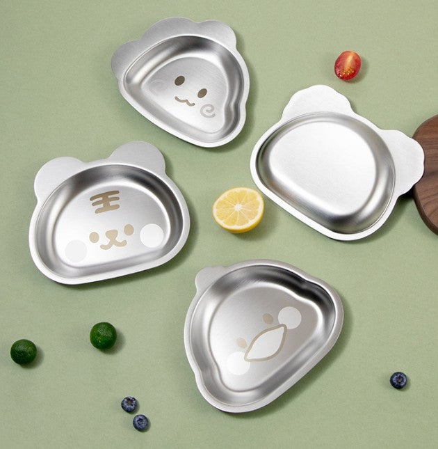 Stainless Steel Children's Plate - Animal Shaped - Plastic Free - Toxic Free - No Sucker