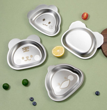 Stainless Steel Children's Plate - Animal Shaped - Plastic Free - Toxic Free - No Sucker